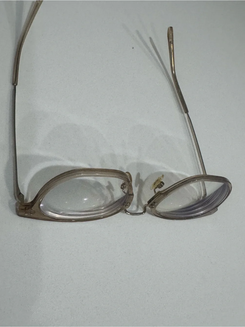 Halston Heritage Metallic Beige-Tone Eyeglass Temple Arm